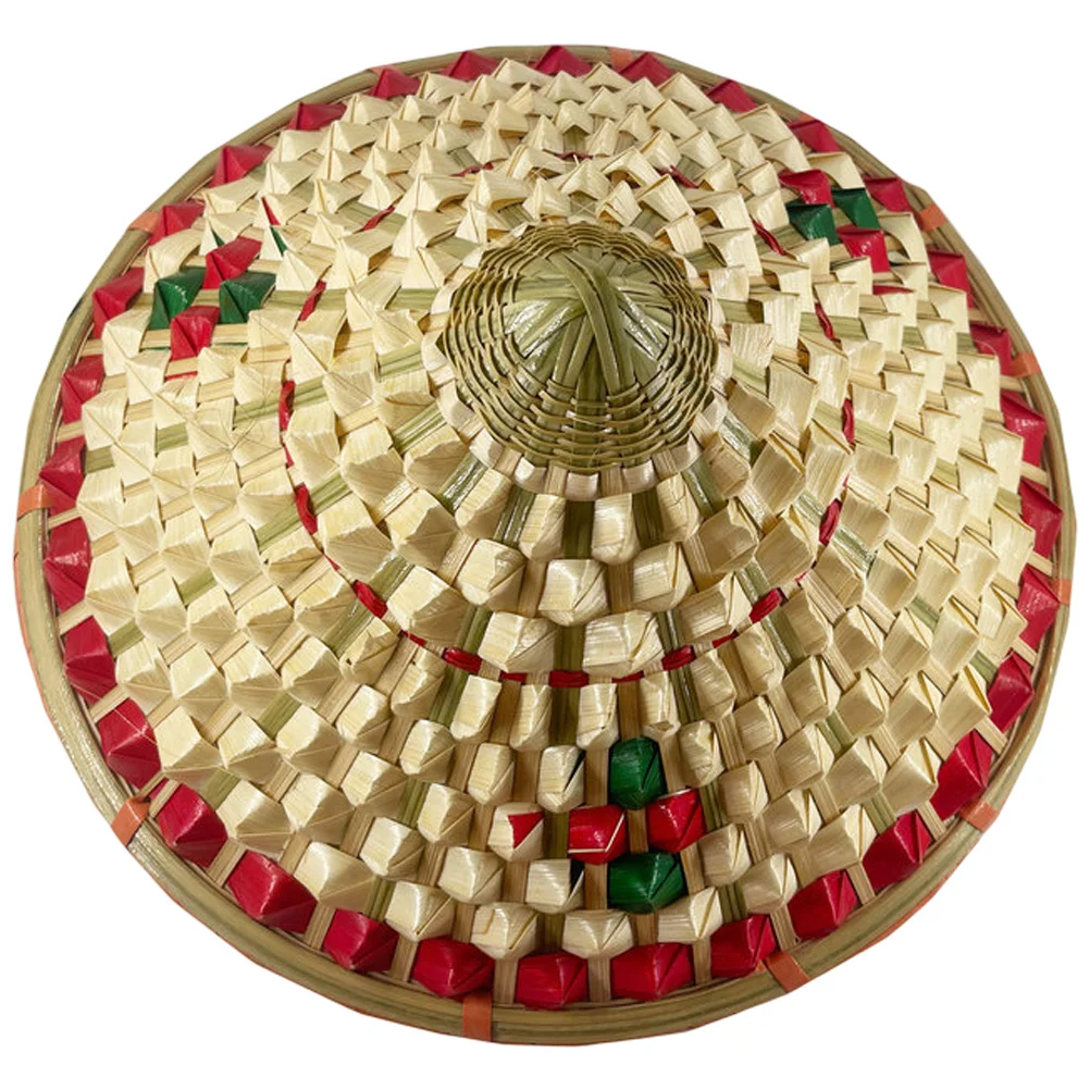 

Stylish Bamboo Hat For Kids Woven Sunshade Outdoor Travel Chinese Style Conical Fishing Hat Wide Brim Comfortable Durable Rustic