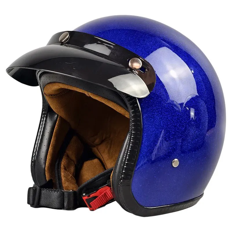 Open Face Motorcycle Helmet Vintage Capacete De Moto Helmet Unique Retro 3/4 Half Casco Casque Four Seasons ECE DOT Approved