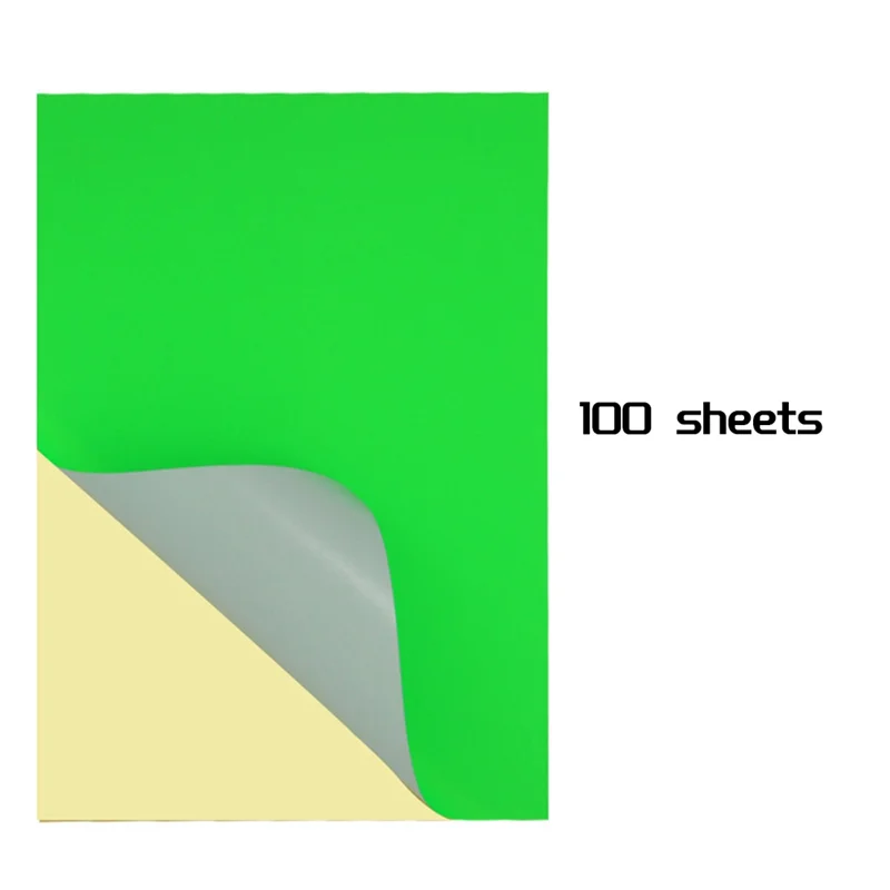 VO-ステッカー紙 8.27X11.69 インチ レーザー/インクジェットプリンター用 オフィス学校用 蛍光グリーン