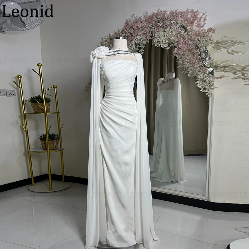 LEONID Luxury Party Evening Gowns 2024 New Mermaid Chiffon Pleated 3D Flowers Beadings Long Formal Occasion Dresses Prom Dress