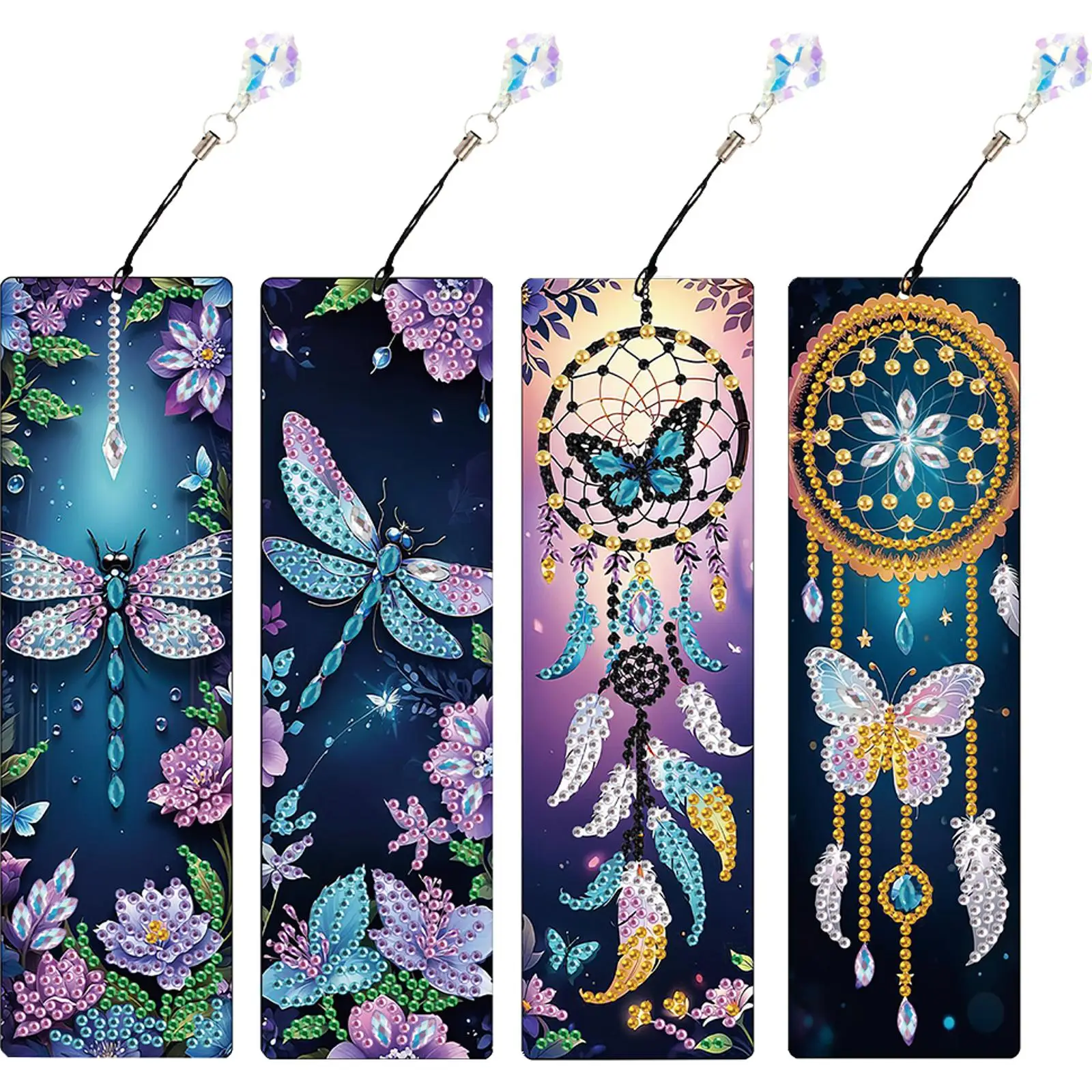 

4Pcs DIY Diamond Painting Bookmark Diamond Bookmark Art Projects Diamond Painting Art Bookmarks for Reading Enthusiasts