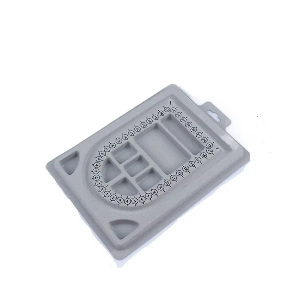 

Organizer Tray Plastic Necklace Beading Tray DIY Necklace Tool Measuring Tool Gray Flocked Bead Board Jewelry Design Tool