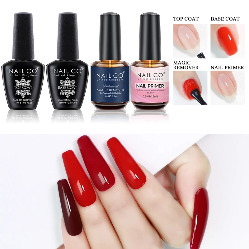 NAILCO 15ML Top coat Base coat Smalto per unghie gel nail art Vernice lacca semipermanente Forniture per unghie ibride per professionisti