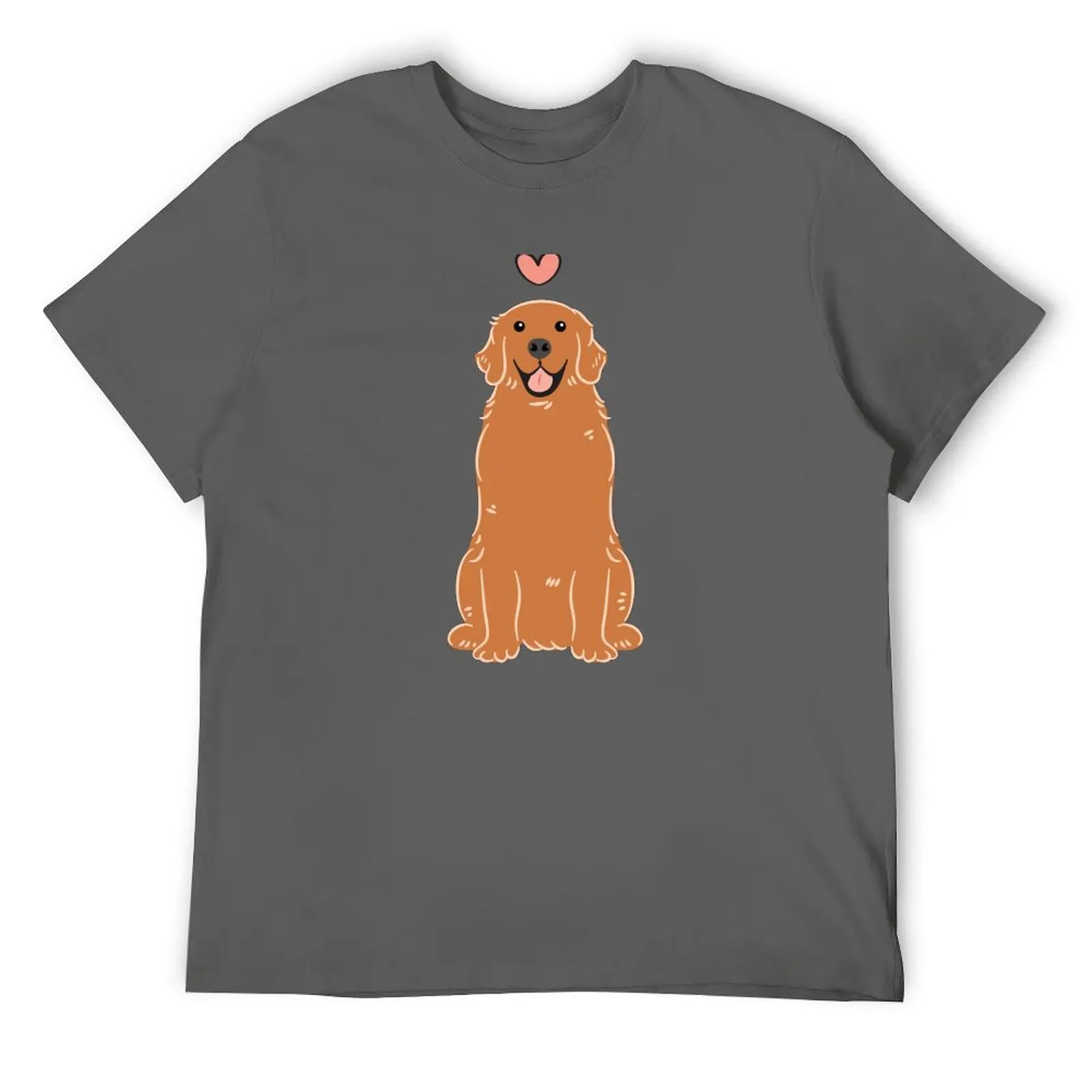 

LOVE Red Dark Golden Retriever T-Shirt affliction shirts street wear men clothing