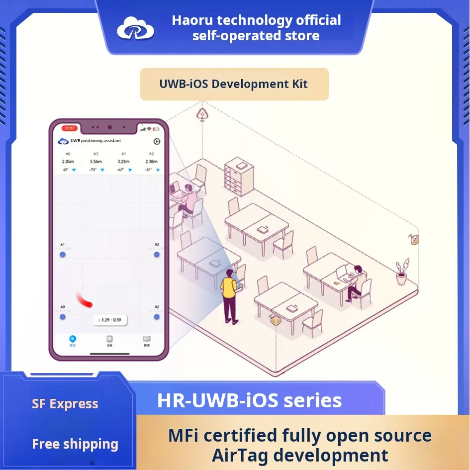 

Haoru HR-UWB-IOS: Open Development Kit for Indoor AR Positioning with DW3000 Core & Airtag Modules