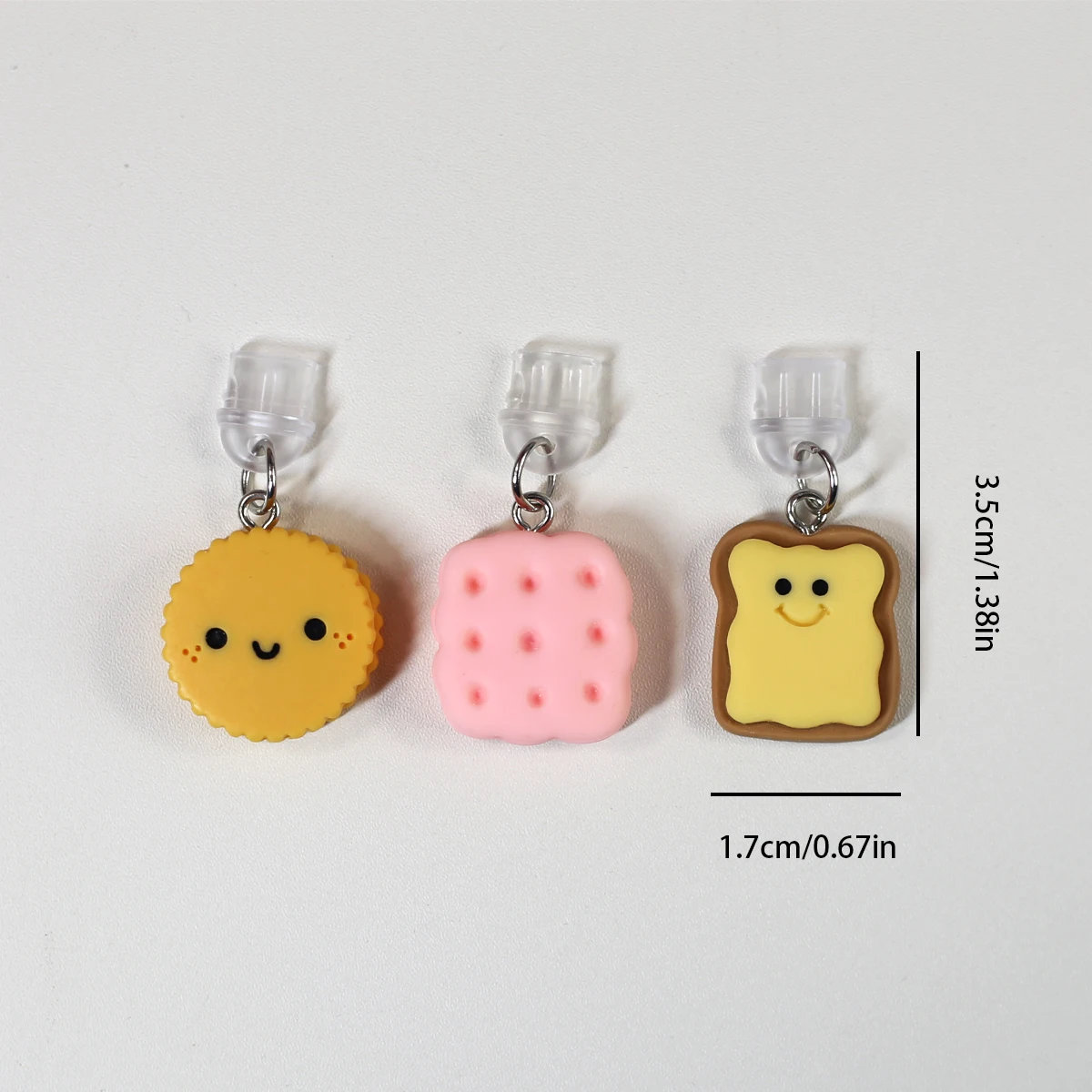 Phone Dust Plug Cute Biscuit Phone Hanging Accessories for iPhone for Samsung Type-C Dust Stopper