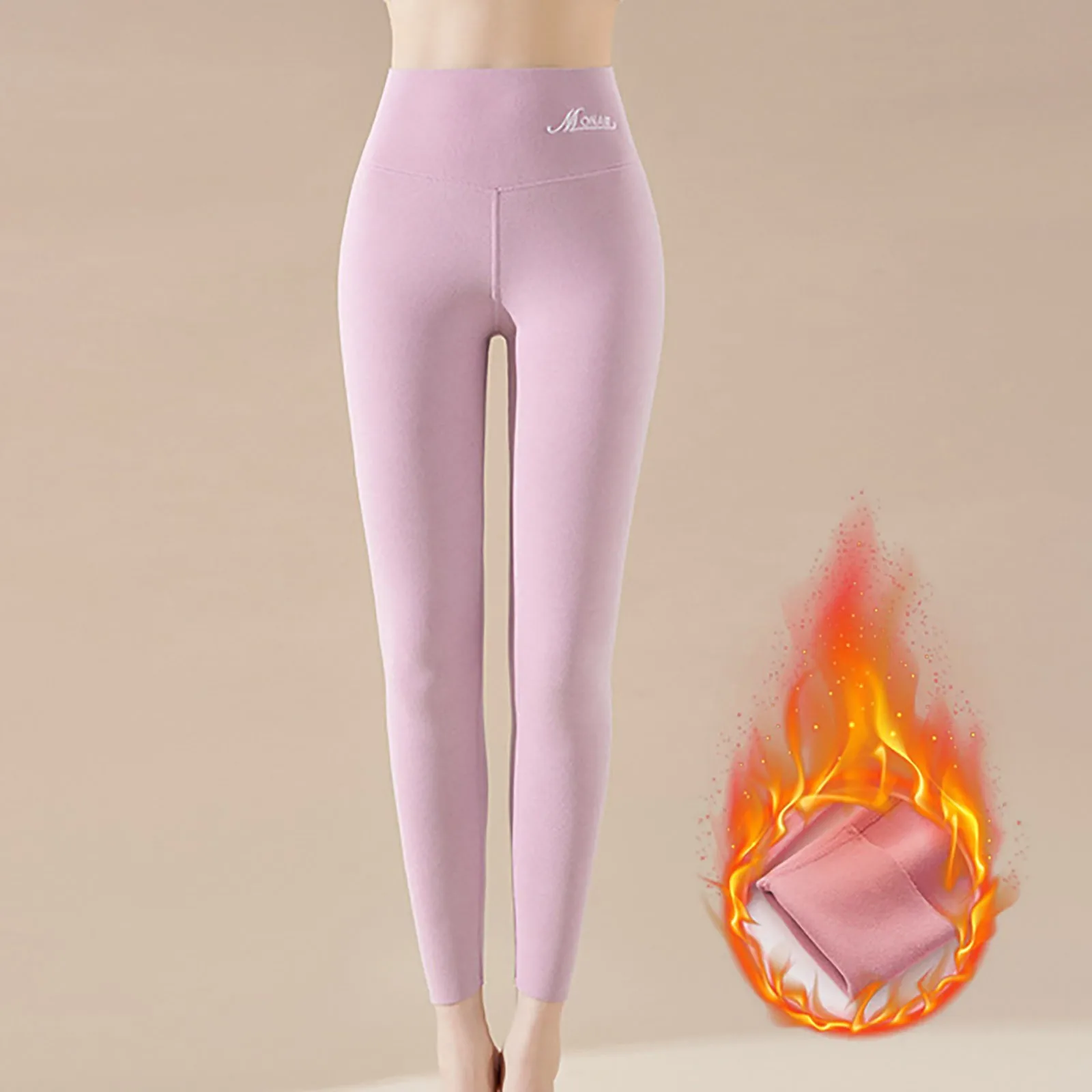 High Waist Self-Heating Leggings Women Fall Winter Thermal Long Velvet Double Sided Fleece Legging Seamless Thermal Pants