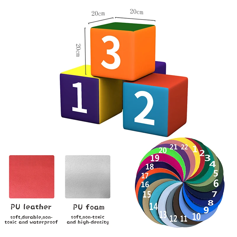 مكعبات بناء إسفنجية من قماش البولي يوريثان مع أرقام الحروف الهجائية والأشكال والكلمات للأطفال الذين يلعبون في الداخل #5