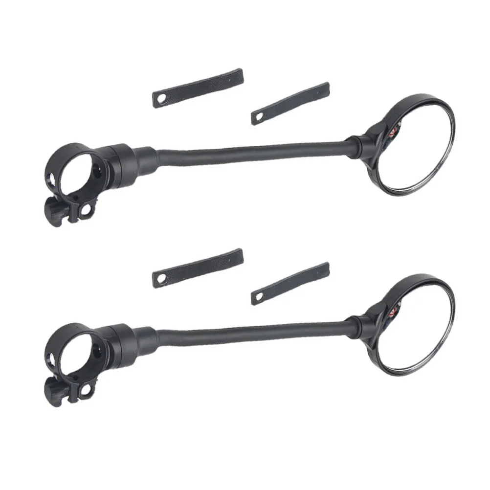 2Pcs Bike Rear View Mirror Adjustable Hose Design Acrylic Convex Handlebar Cycling Supplies Clear Vision Sturdy Durable