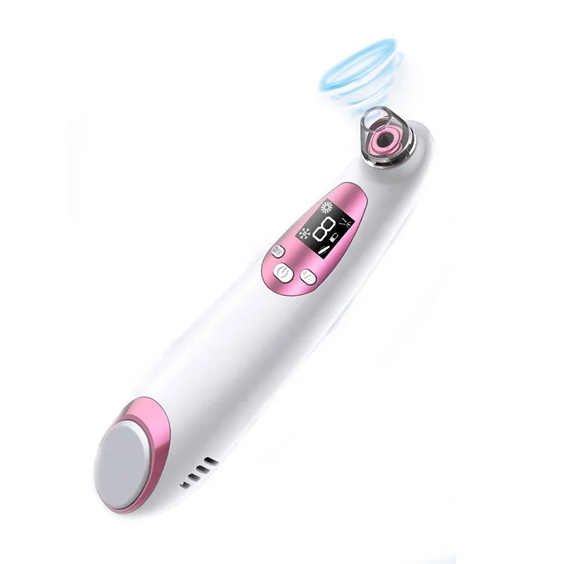 Multi-function dual-use rechargeable vacuum blackhead removal introduction massage head acne cleaning tool