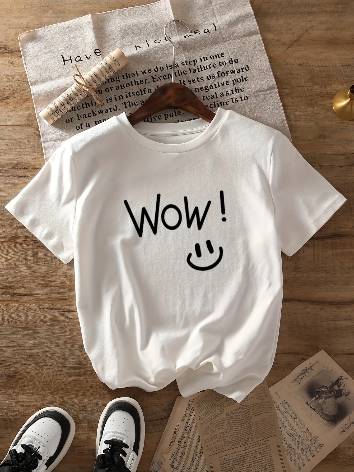 Wow! Graphic Print T-shirt Women Harajuku Short Sleeve Casual Women's T-shirt Clothing Tops Tees Aesthetic Clothes