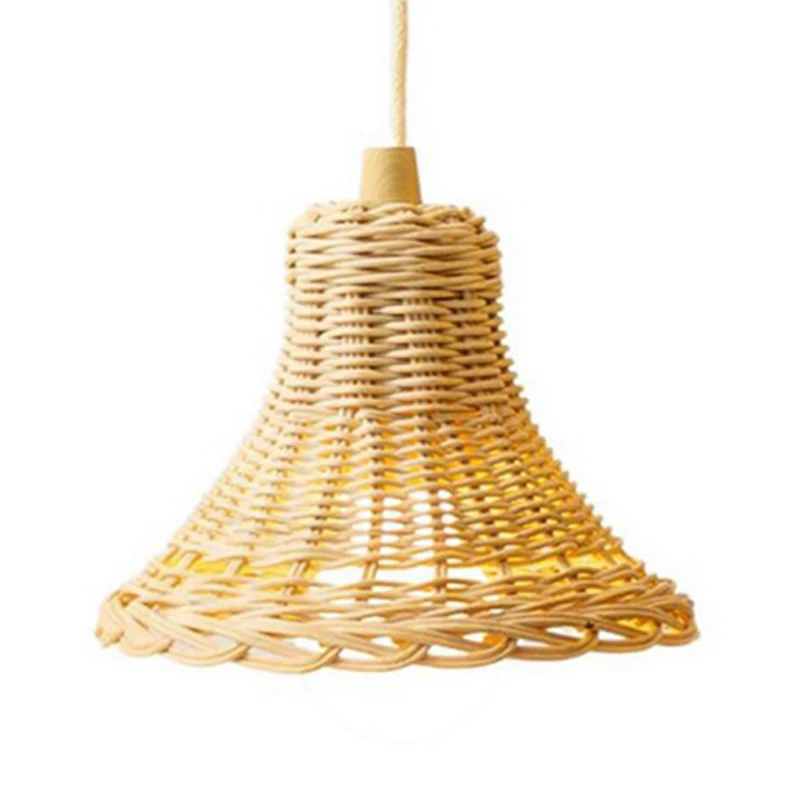 

Rattan Lampshade Hand-Woven Double Layer Rattan Dome Lampshade Asian Rustic Japanese Lamp Design With Light Source