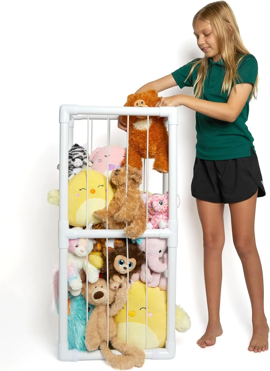 Stuffed Animal Zoo Storage - Standing Storage Organizer Display Made from Furniture-Grade, Easy to Assemble PVC, Stores More