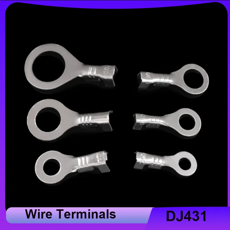 

50pcs DJ431 A3.2 A4.2 A5.2 B4.2 B6.2 8.2 Wire End Lug Terminal O Ring Bare Copper Press Circular Splice Crimp Cable Connect