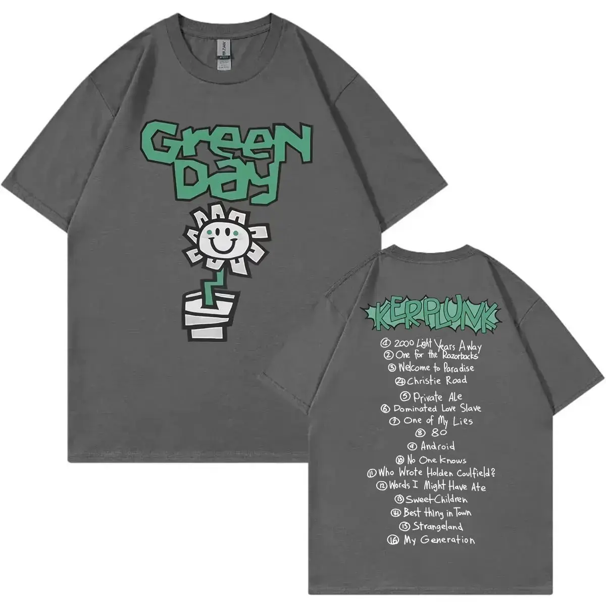 Rock Punk Band Green Day Kerplunk Album Merch T-shirts Fashion Hip Hop Print T Shirt Summer Casual Loose Short Sleeve Unisex