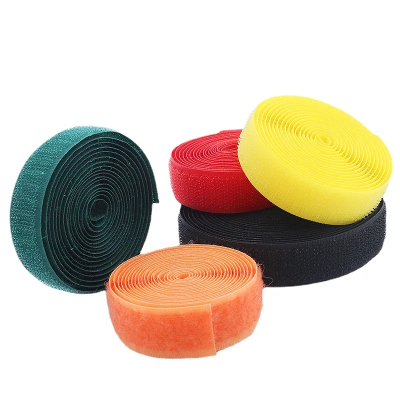 1 M/Pair 2cm de largura colorida Gancho e Loop Fastener Tape Auto Adhesive Vestuário Shoes Hat Bag Acessórios de costura DIY Craft No Glue