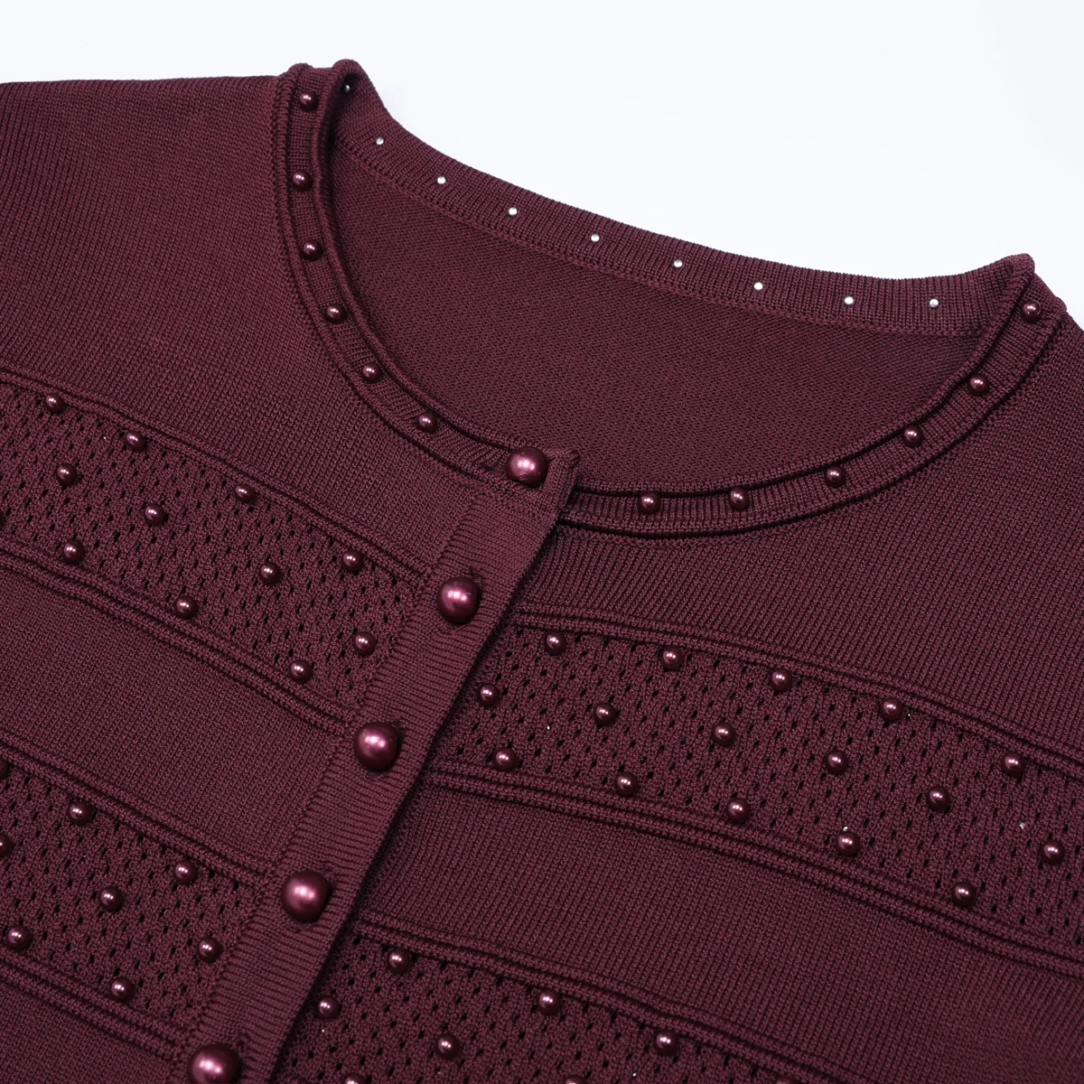 Spring Autumn New Women Knitted Top+Camisole Sleeveless Dress Set High End Nail Bead Round Neck Short Sleeve Fashion Set