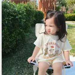 0-2years Children Summer Cartoon Cute Cotton O-neck New Style Rompers Baby Boys And Girls Bodysuits Print Short Sleeve  Onesies