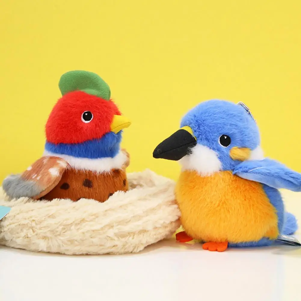 Spatz Plüsch tier bunte Papagei Plüsch puppe Schlüssel bund Stofftier Set für Rucksäcke Geburtstags geschenke kleiner Vogel Plüsch tier für Auto