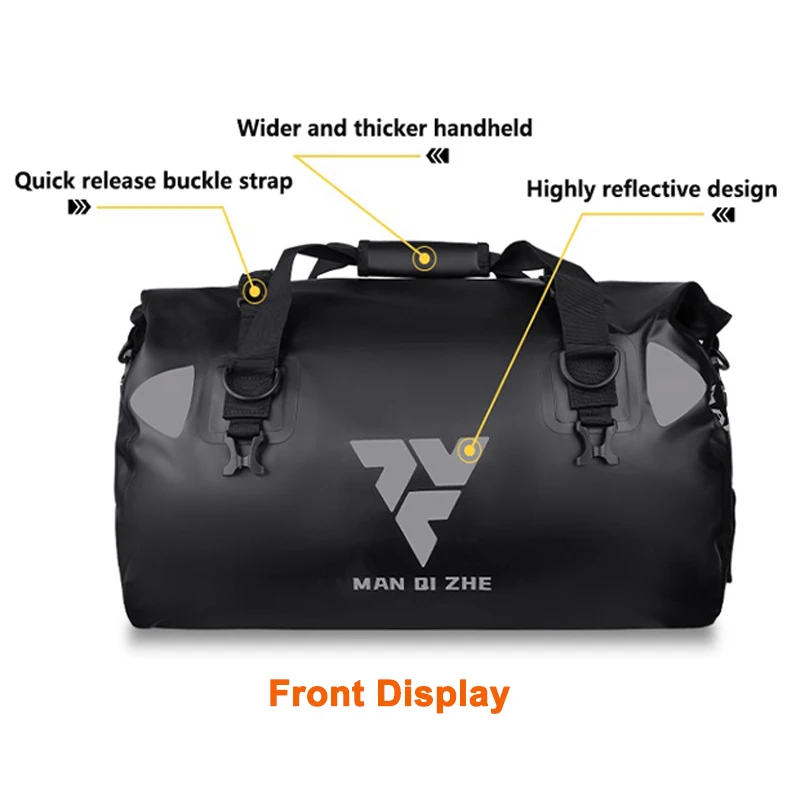 FEHER Motorbike Tail Bags Expandable 40L Large Capacity Tear-resistant Waterproof Motorcycle Seat Bags for Outdoor Riding Sports