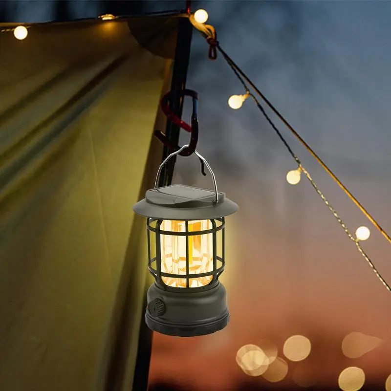 

Camping Lantern Waterproof Vintage Camping Lanterns Rechargeable Portable Water Resistant Camping Lantern For Courtyard Outdoor