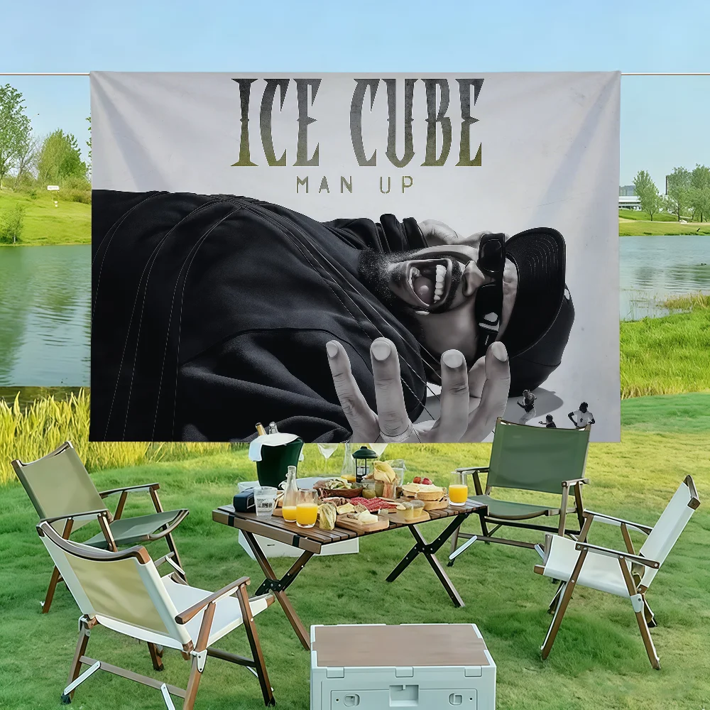 Singer I-ice Cube Man Up Flag Wall Decorations Home Decor Suitable For Living Rooms Bedrooms Dormitories Parties And Holidays