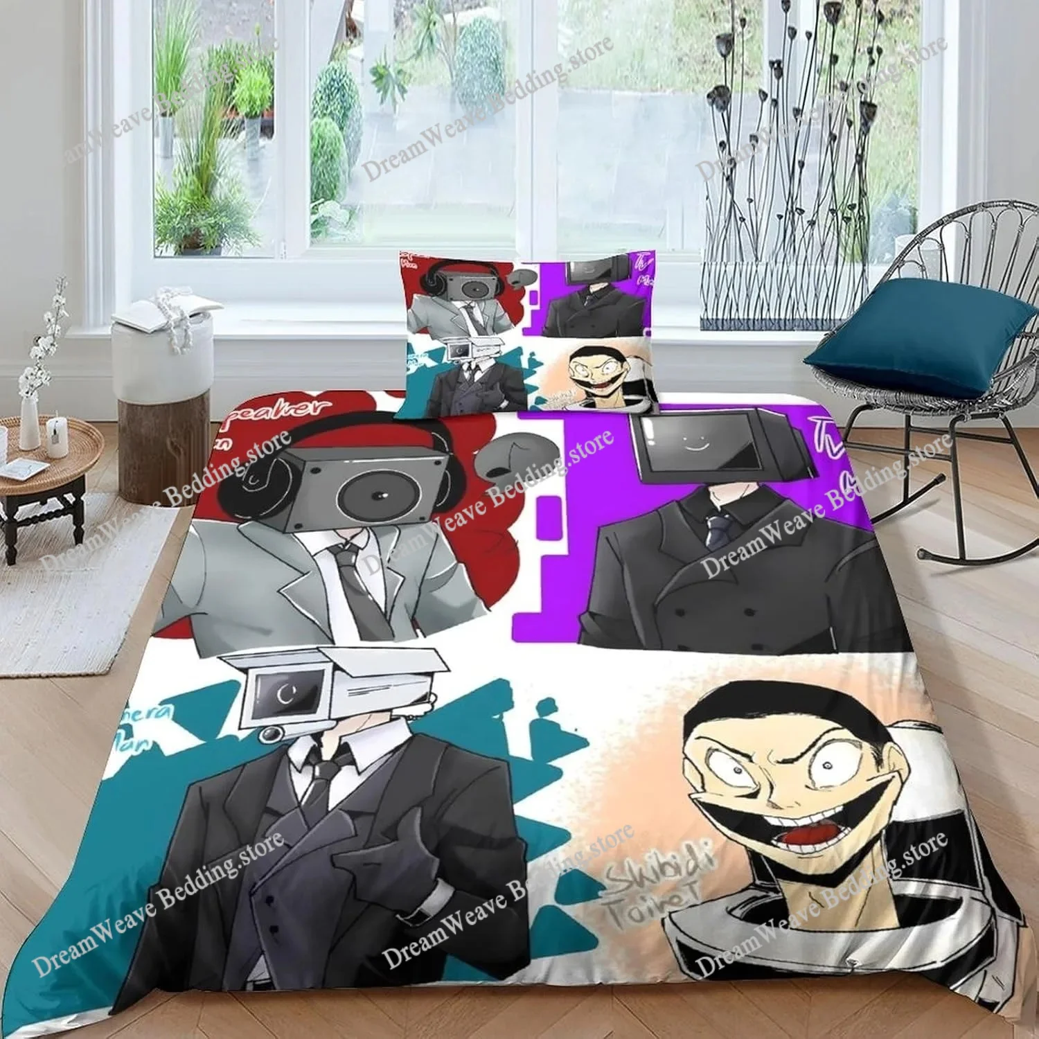 

Game Skibidi Toilet Duvet Cover Pillowcase Bedding Set Adult Boys Girls Bedroom Decoration Children Gift Single Double Size