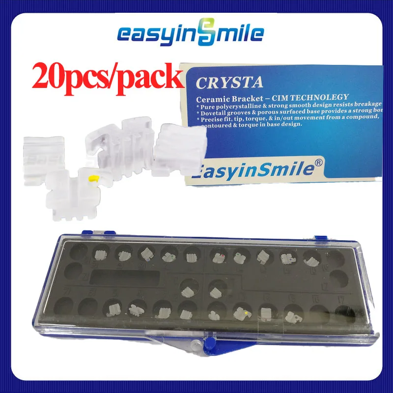 

1 упаковка EASYINSMILEDental орто керамические брекеты брекеты Roth MBT слот 0,022 345 крючки стоматологические материалы для зубов ортодонтические