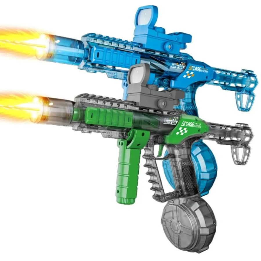 Outdoor water toy for pool, beach, party; ABS plastic, blue/red; 32ft range, sound LED flashing, automatic squirt