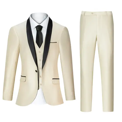 Customized Luxury Men Suits Single Breasted Peak Lapel 3 Piece Jacket Pants Vest Full Sets High Quality Clothing Terno Blazers