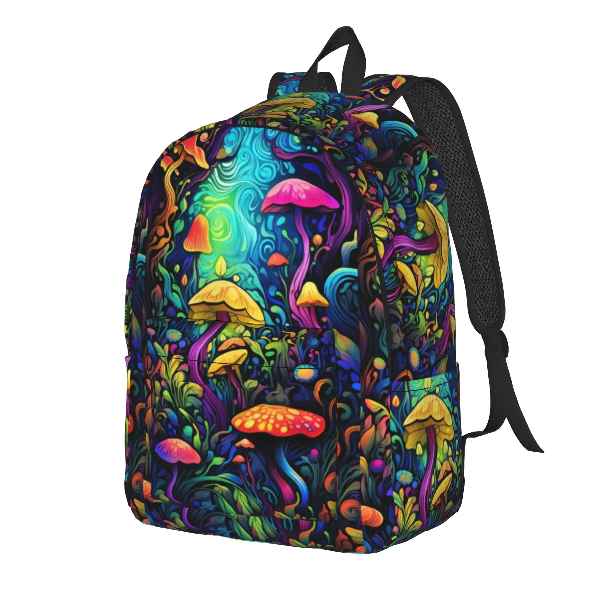 Novel Fun Trippy Mushroom Fantasy Art Backpack Workout Backpacks Student Streetwear Bags High Quality Lightweight Rucksack