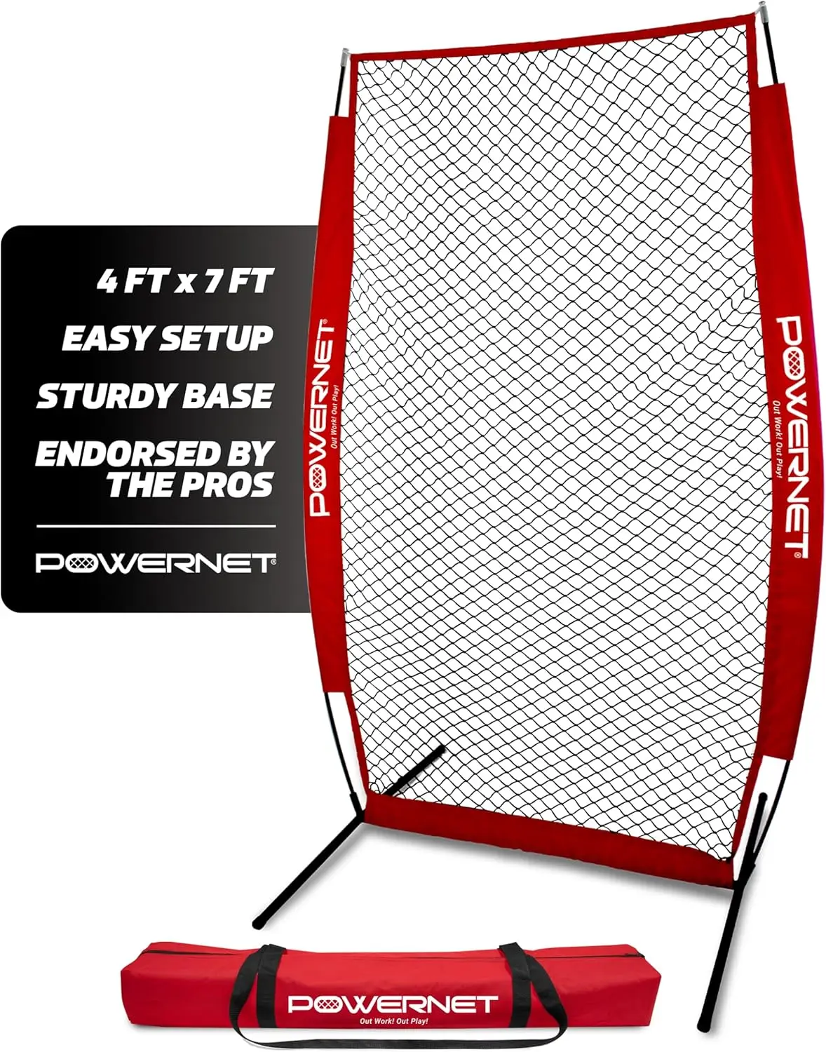 

7-FT Portable Baseball Training Net for Batting Practice, Softball Pitching Screen with I-Screen or A-Frame Design