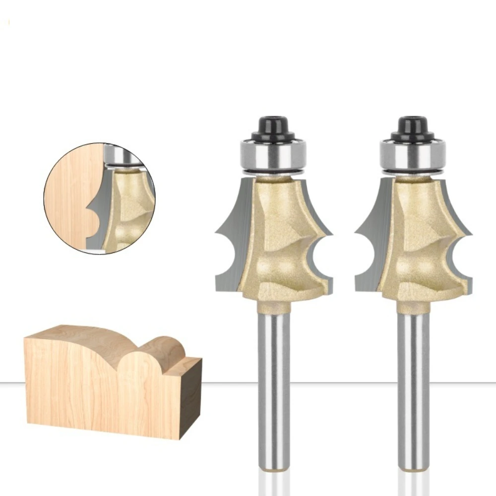 1/4 Handle Woodworking Milling Cutter with Double Bearing Handle and Counterclockwise Edge Trimming Machine