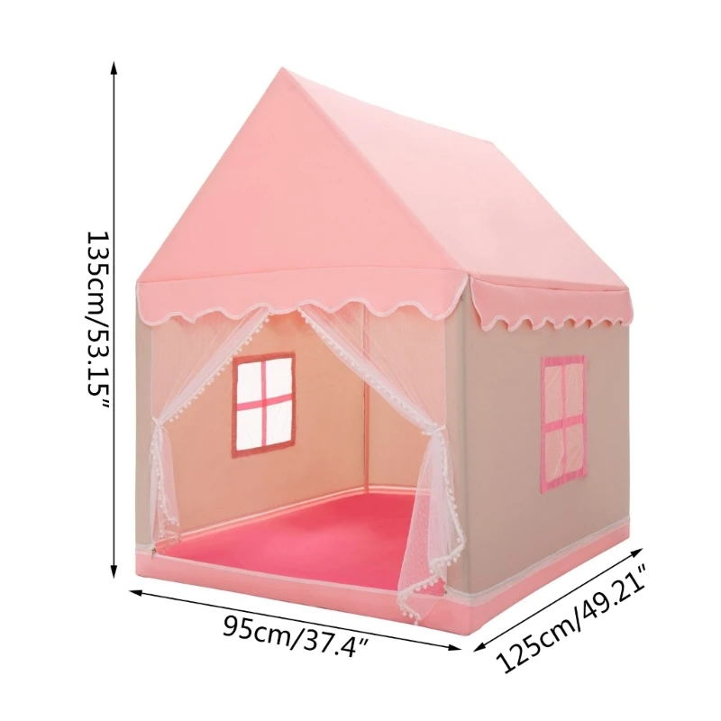 F19F Princess Tent Girls Large Playhouse Kids Castle Play Tent for Children Indoor