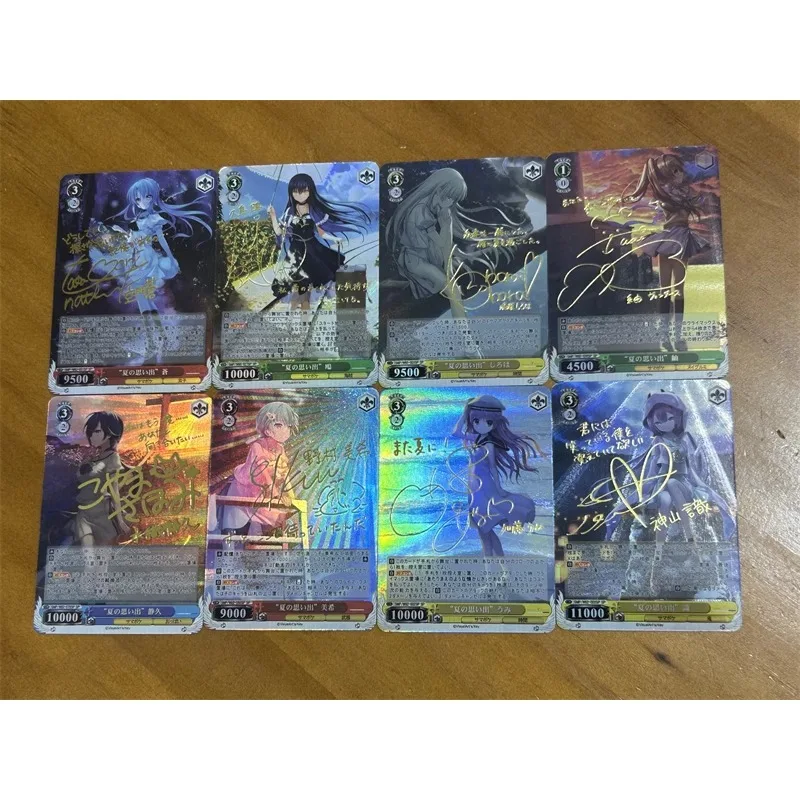 DIY Summer Pockets WS Hot Stamping Signature Flash Card 8 Sheets Per Set Anime Peripheral Game Collection Card Holiday Gift