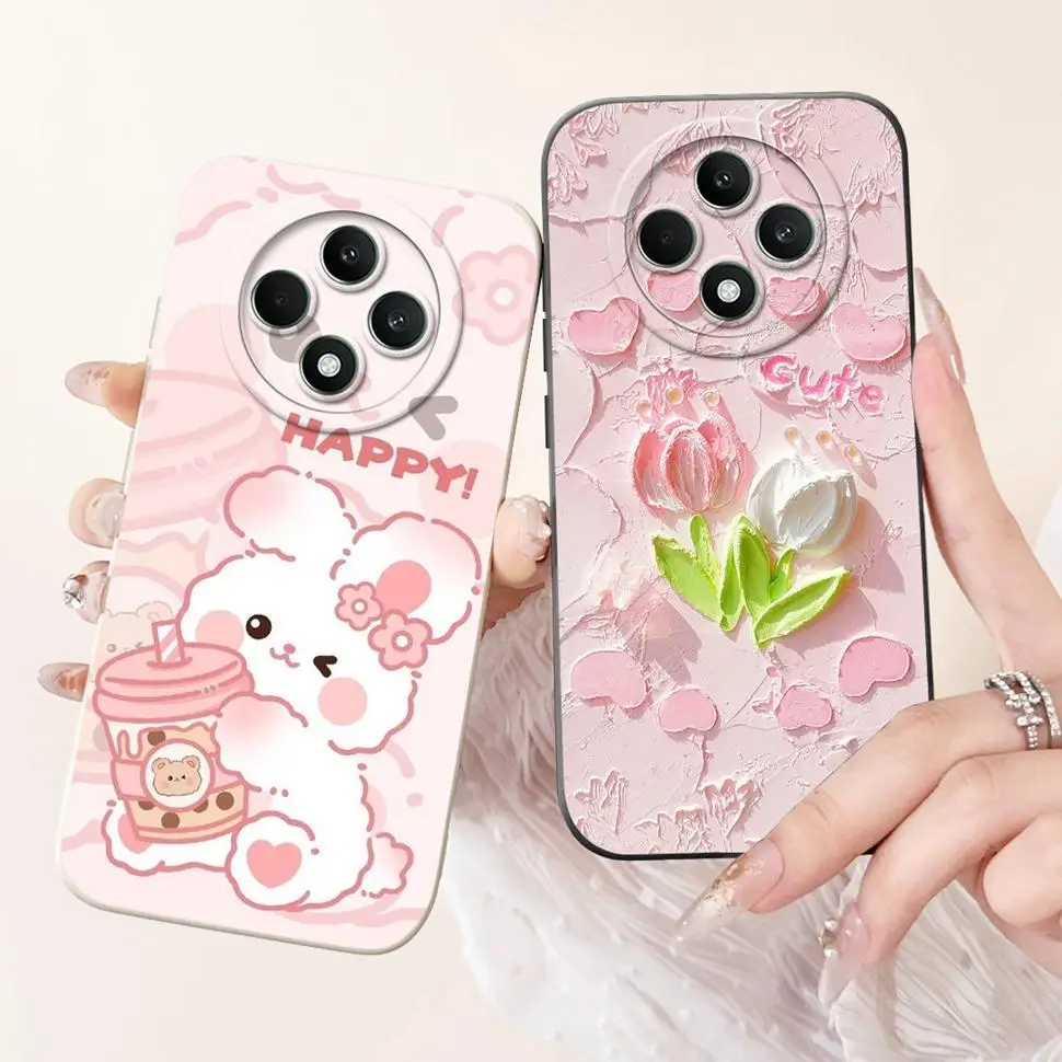 Phone Shell For OPPO Reno 12 F 5G Case Silicone Soft Cover Floral Painted  For OPPO Reno 12 13 F 12F 13F Reno12F Reno13F Cases