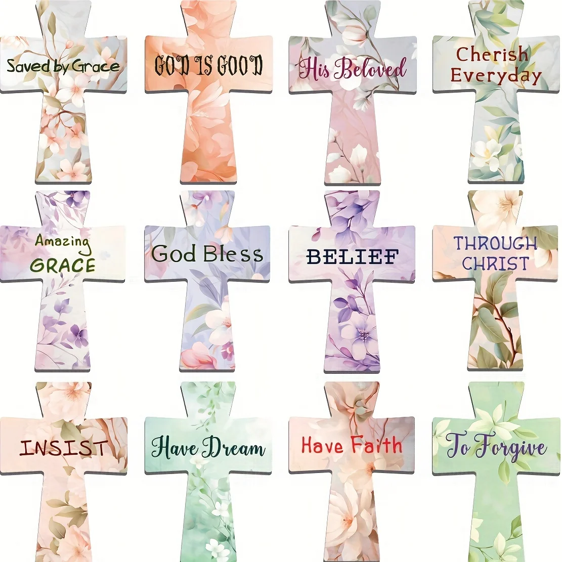 24pcs Floral Magnetic Bookmarks with Inspirational Phrases - Vibrant Paper Clip Page Markers for Books, Office & Gifts