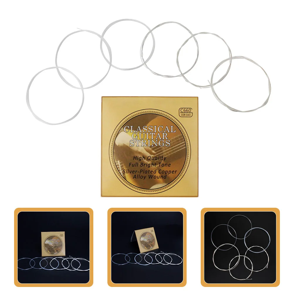

6 Pcs Silver-plated Copper Alloy Strings Gauge Wound Guitar Supply High Quality