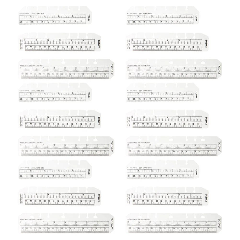 

18Pcs Portable Bookmark Ruler Plastic Household Page Marker Multi-Function Planner Accessory Reading Helper Planner Bookmark