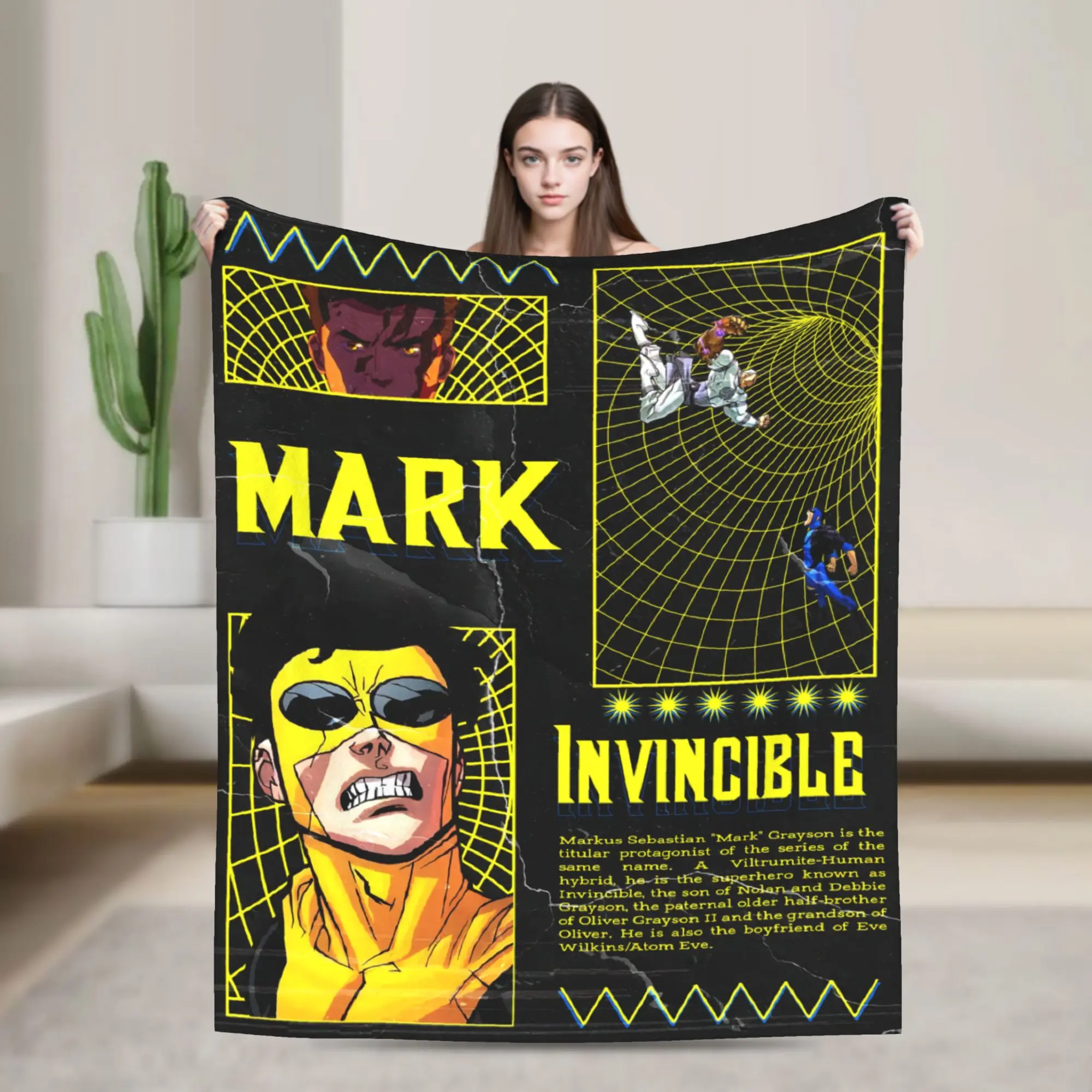 I-Invincible-S Plush Blanket Girls Boys  Flannel Throw Blanket For Living Room Warm Soft Custom Quality Bedspread Birthday Gift