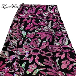Wholesale 5MM Velvet Fabric Sequin Fabric DIY Shoes Hats Children's Clothing Dresses Embroidery Lotus Sequin Fabric Wide:125CM