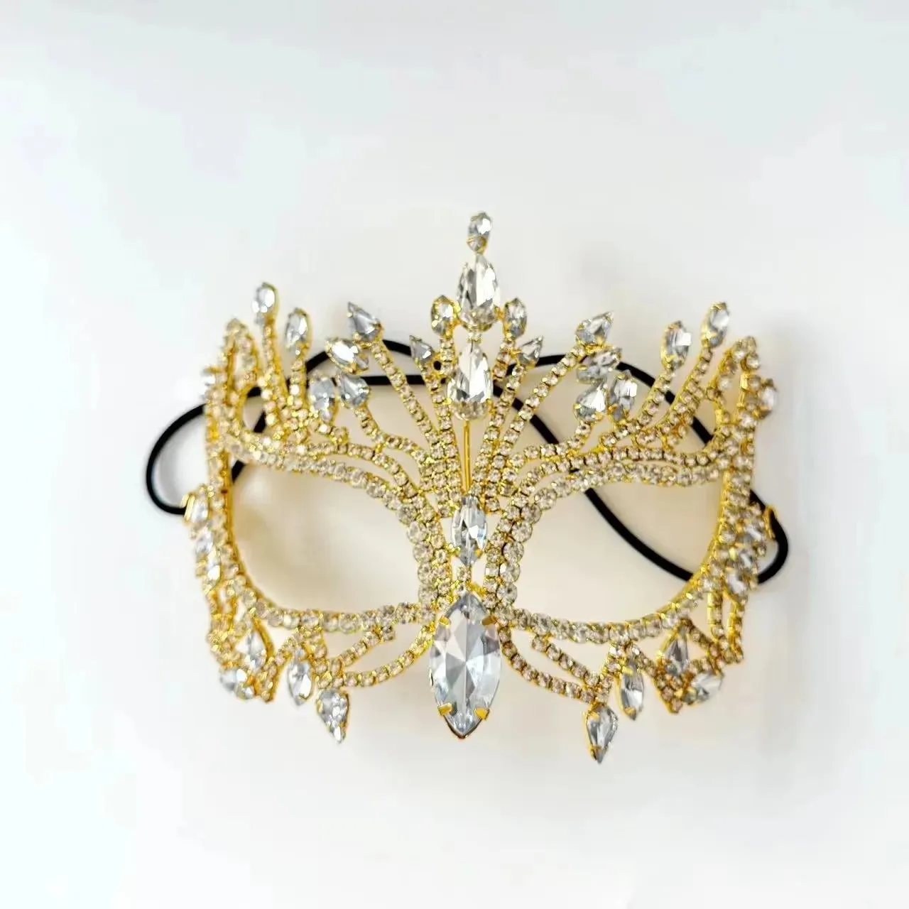 Nieuwe mode luxe glanzende strass masker dames make-up bal vakantiefeest mysterieuze Halloween masker sieraden accessoires