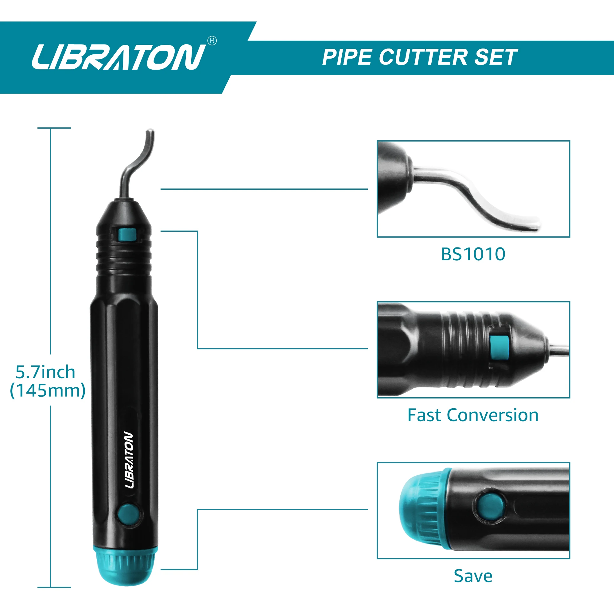 Libraton 5/32” to 1-1/4” Outer Diameter Pipe Cutter,Tube Cutter with Deburring Tool, Copper Cutter and Thin Stainless Steel Tube