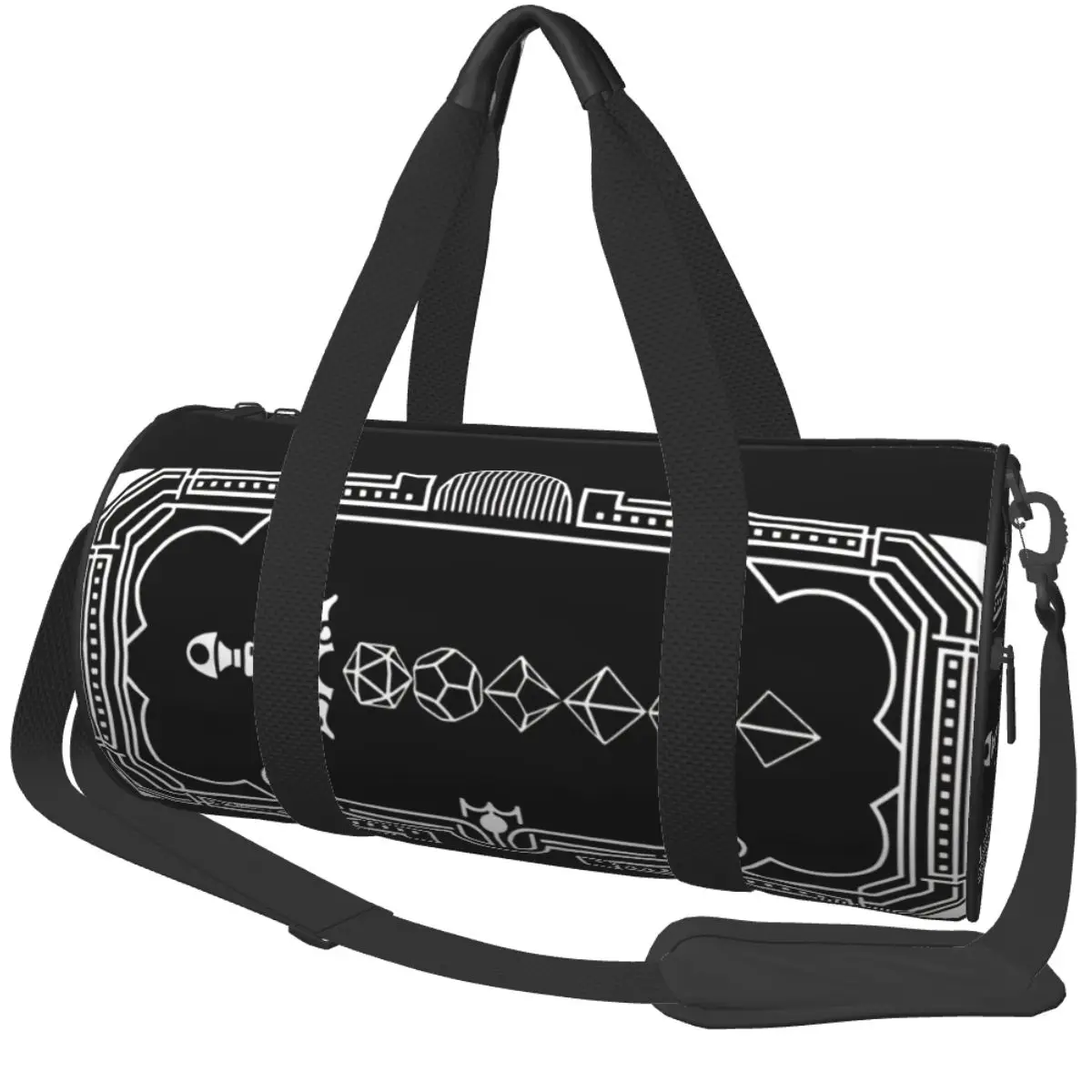 

Спортивная сумка с линиями, минималистичный белый многогранный набор кубиков, спортивная сумка с мечом, аксессуары для спортзала, мужская и женская уличная сумка, сумка для фитнеса