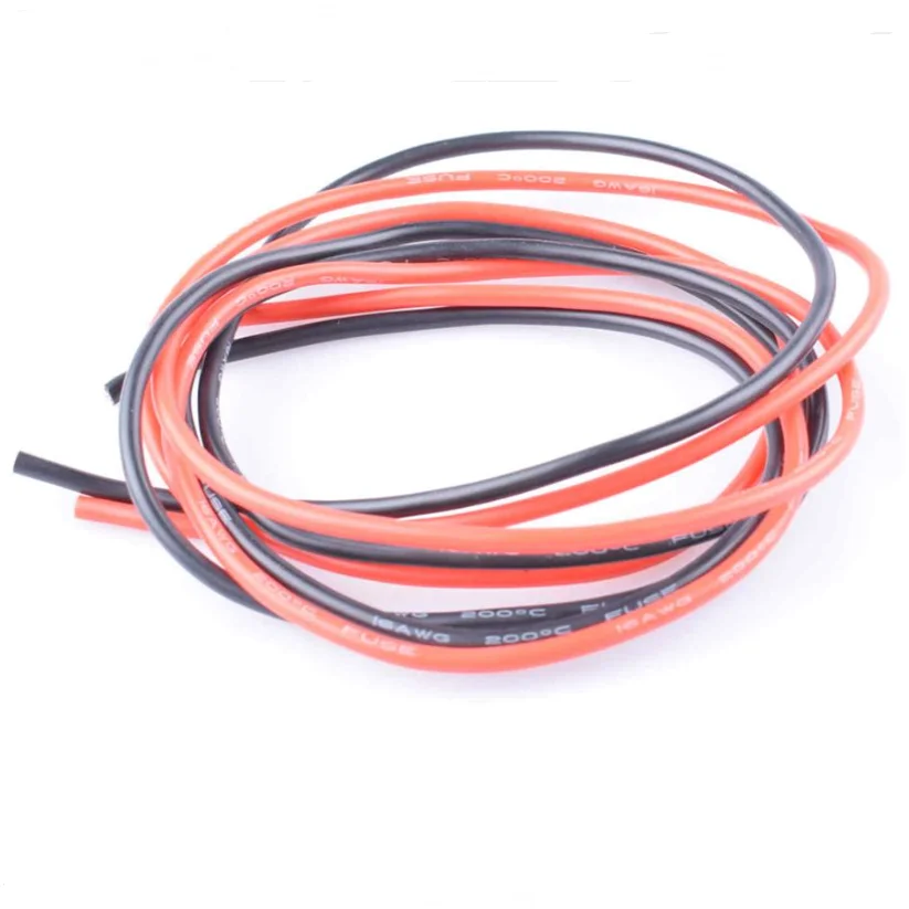 2 meter/lot 6/10/12/14/16/18/20/22/24awg super soft flexible factory made electric copper silicone wire cable for RC Hobby Model