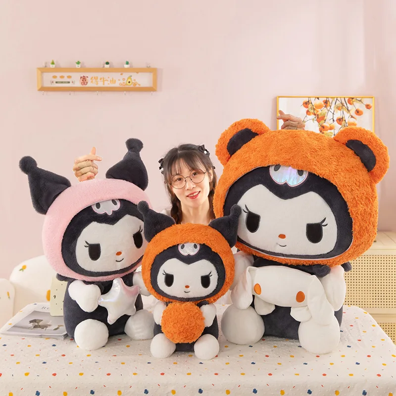 

35/45cm Cross-dressing Kuromi Melody Star Thinking Orange Kuromi Doll Plush Toy Doll Doll