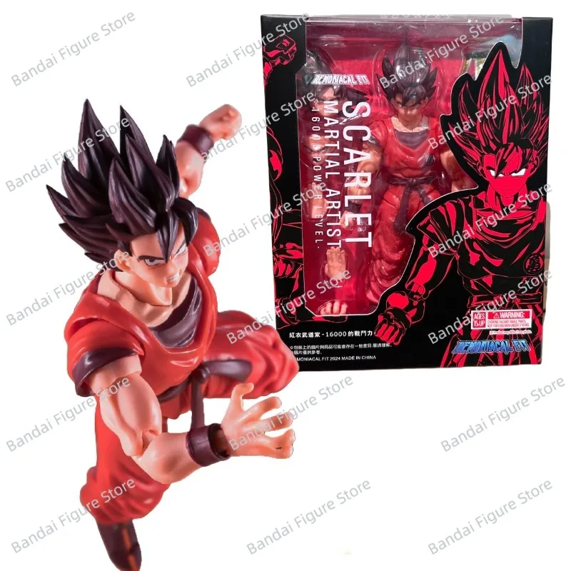 

Demoniacal Fit Dragon Ball Z SHF Son Goku Kaio Ken Scarlet Martial Artist 16000 Power Level Anime Action Figures Model Gift Toys