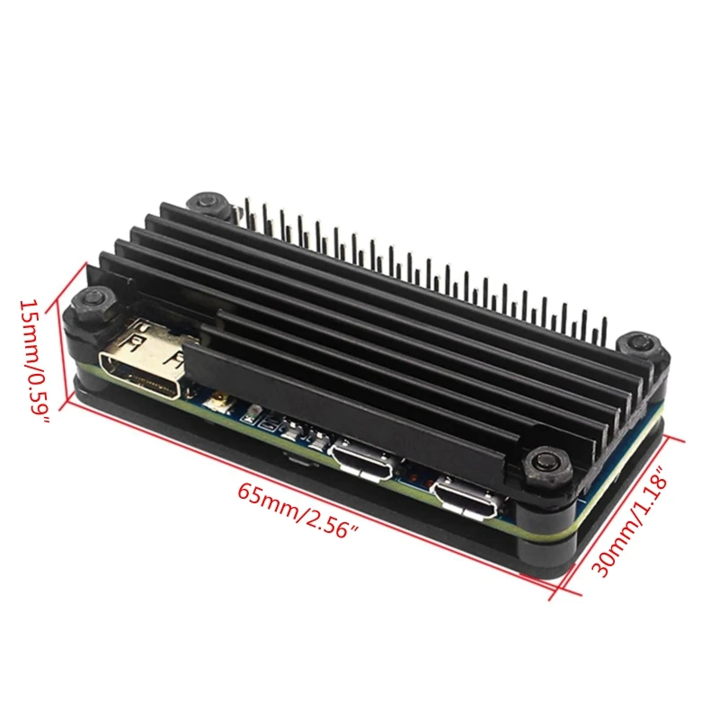896F Aluminum Alloy Cover Case with 40Pin GPIO Header for Banana Pi M2 Zero Metal Shell with CPU Heatsink Passive Cooling image 6