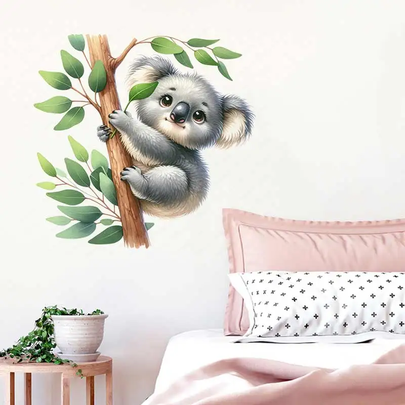 Cute Koala Wall Sticker Baby Kids Room Decoration Mural Self-adhesive Bedroom Home Wallpaper Nursery Decor Decals M1612
