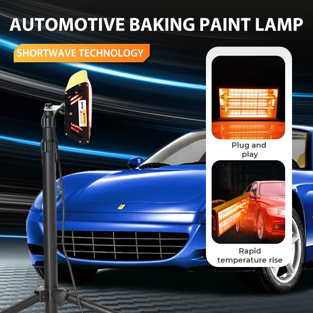 

2000W Infrared Paint Curing Lamp Handheld Shortwave Infrared Heating Lamp Car Body Repair Paint Dryer